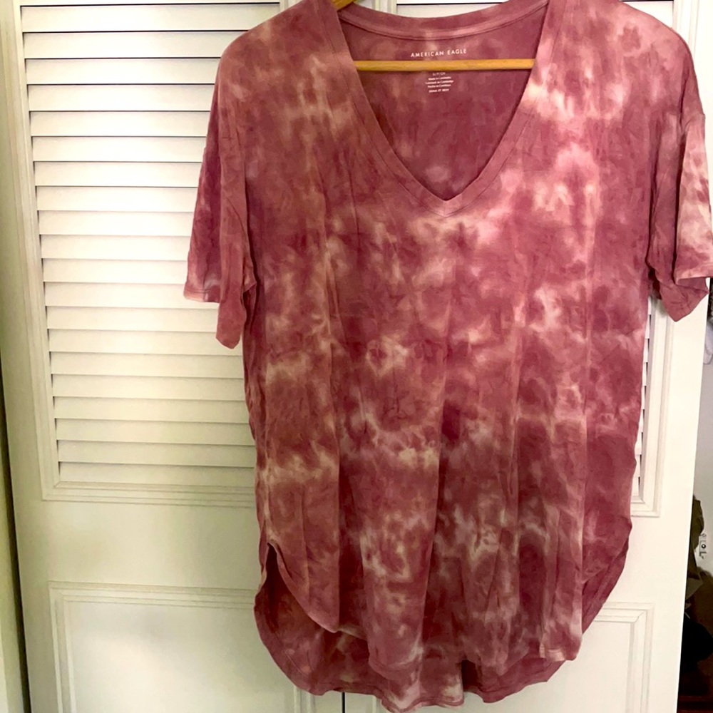 AE tie dye v neck tee soft & sexy